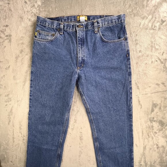 Diamond Gusset Jeans Mens 38x30 Blue Regular Fit Denim Made USA Workwear Classic - Picture 15 of 16